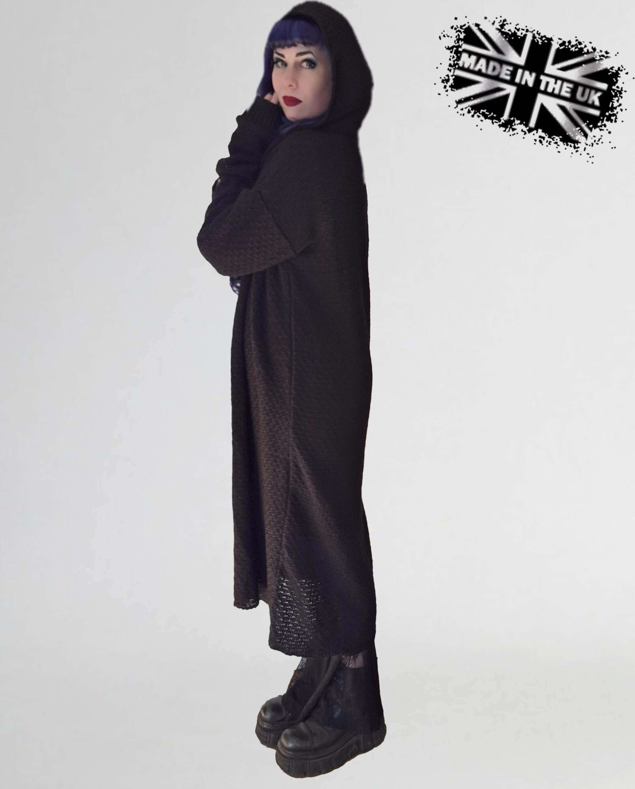 Long Gothic Hooded Cardigan - Athena | Necessary Evil UK Made