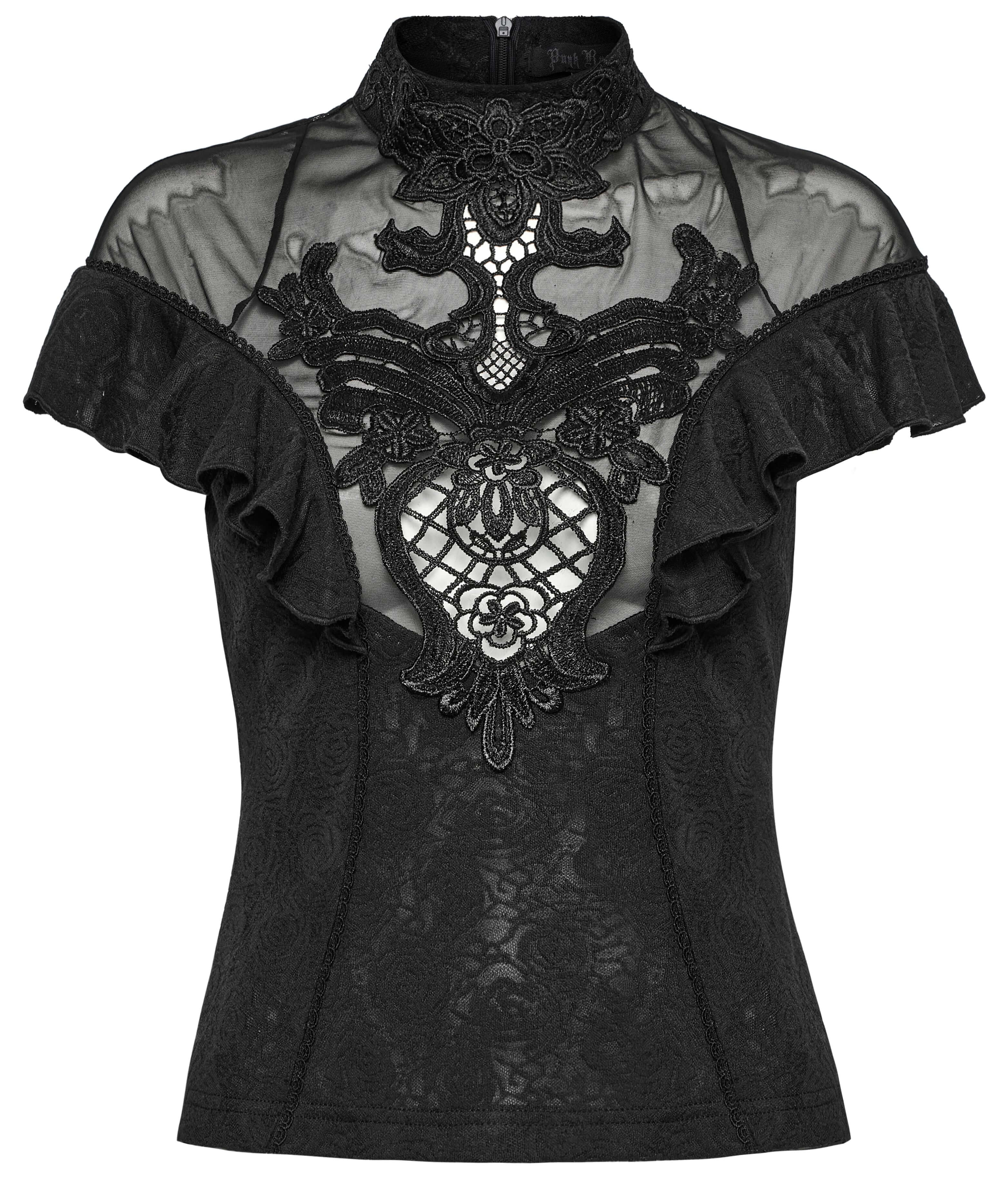 Punk Rave Gothic Applique Top