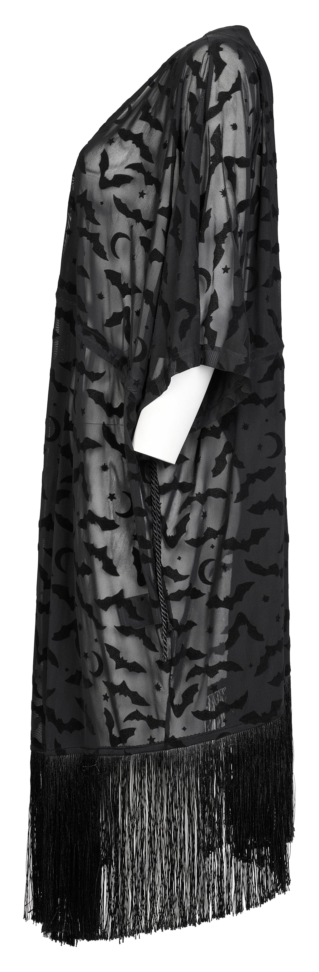 Punk Rave Bat Moon Velvet Flocked Kimono