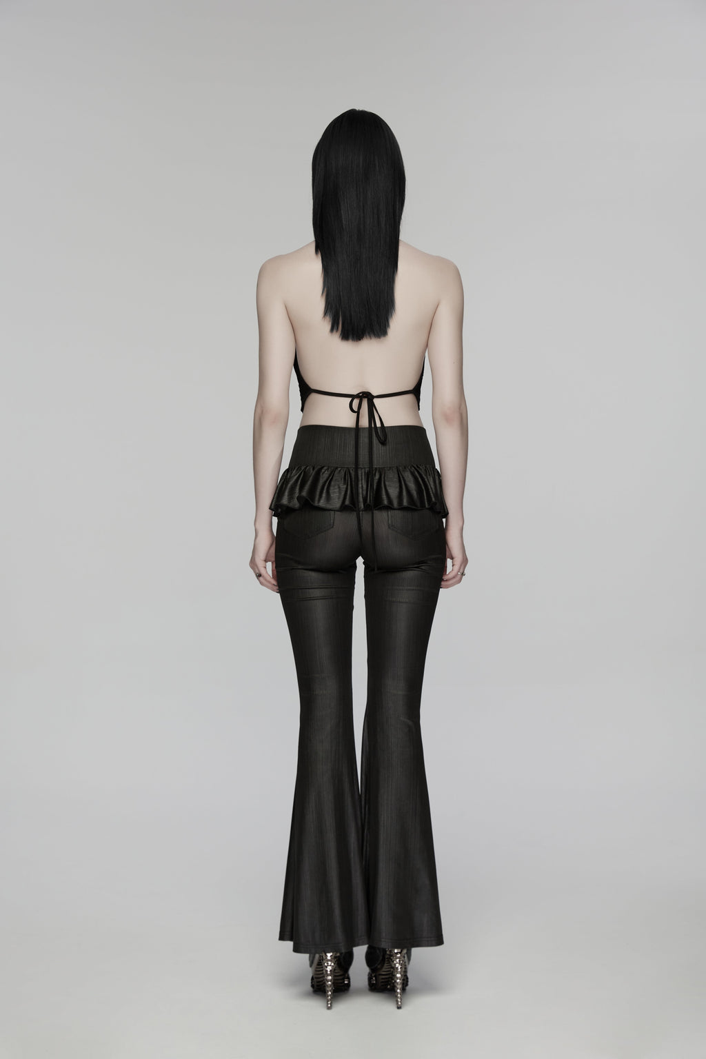 Punk Rave Bellatrix Goth Leggings Flares - Spiderweb Panel Alt Flared Trousers