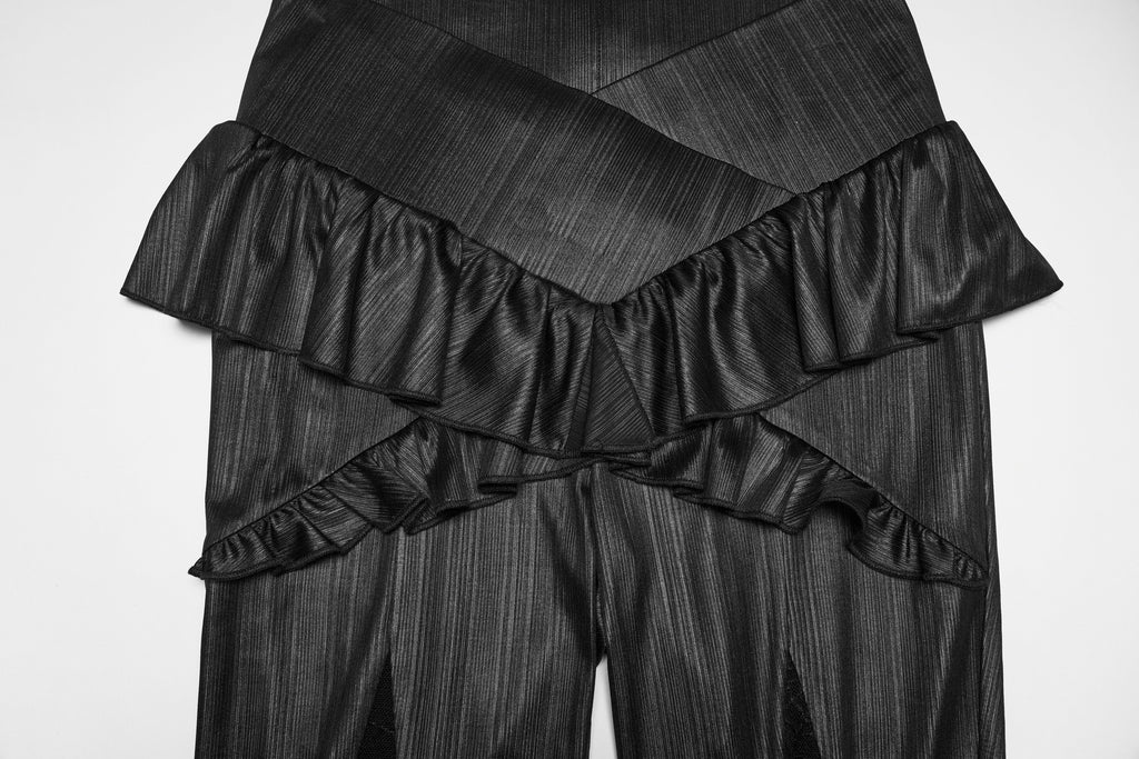 Punk Rave Bellatrix Goth Leggings Flares - Spiderweb Panel Alt Flared Trousers