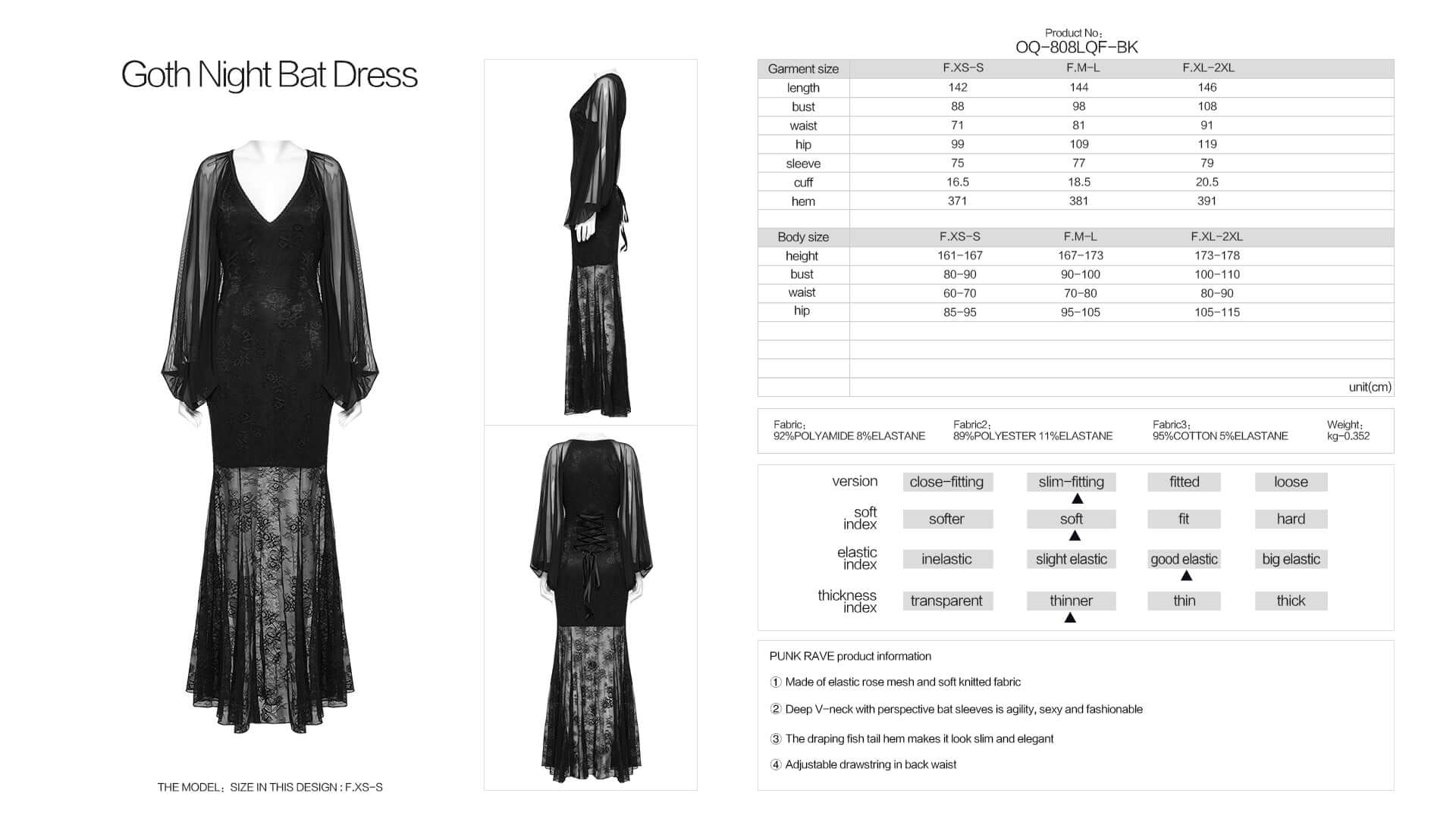 Punk Rave Calliope Goth Night Bat Dress