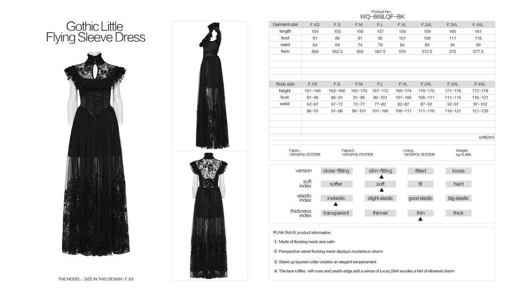 Punk Rave Seraphina Goth Flying Sleeve Dress