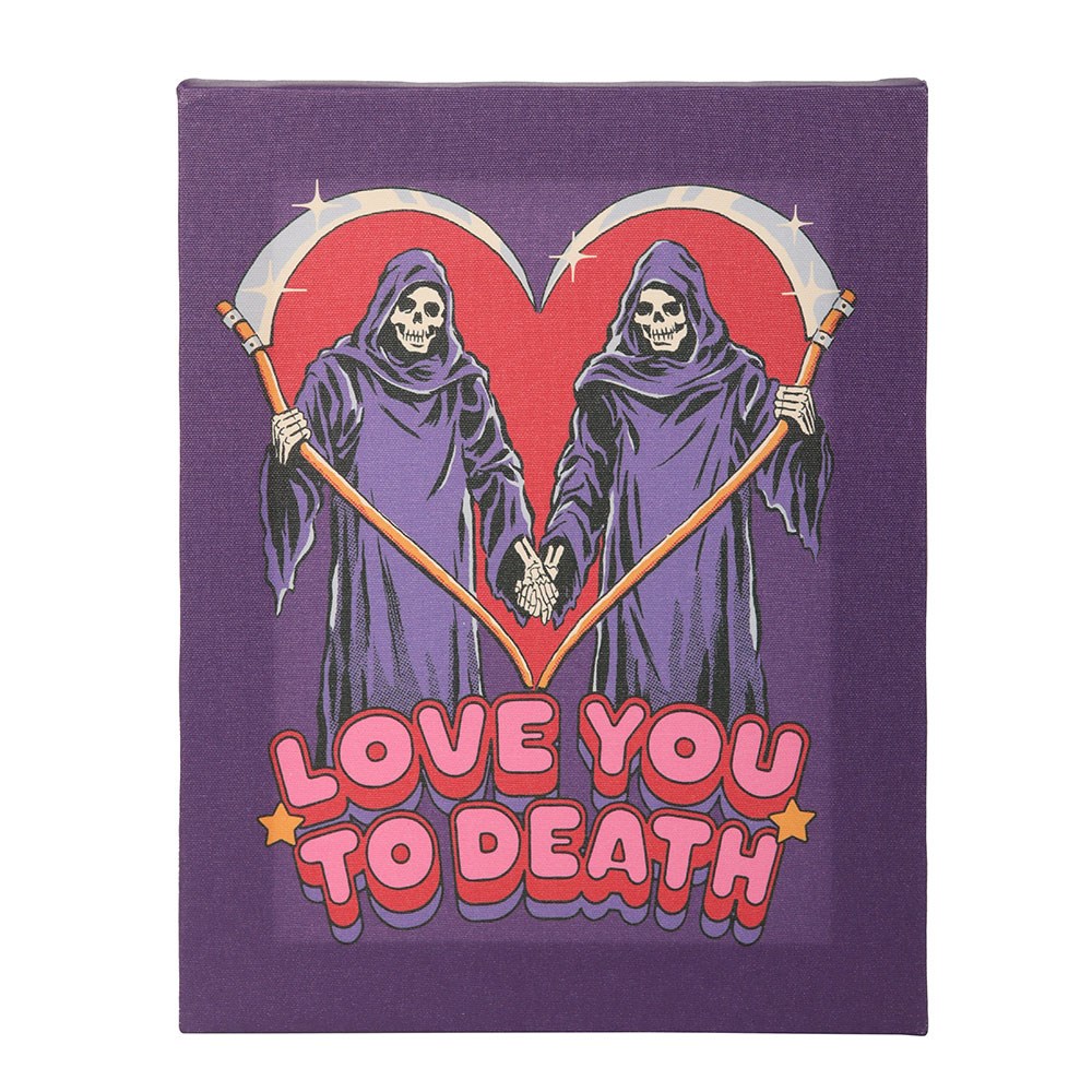 Steven Rhodes' Love You To Death Canvas Plaque, 19 x 25 cm