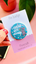 “Friend Not Vermin” Rat Badge or Magnet – Cute Animal Accessory