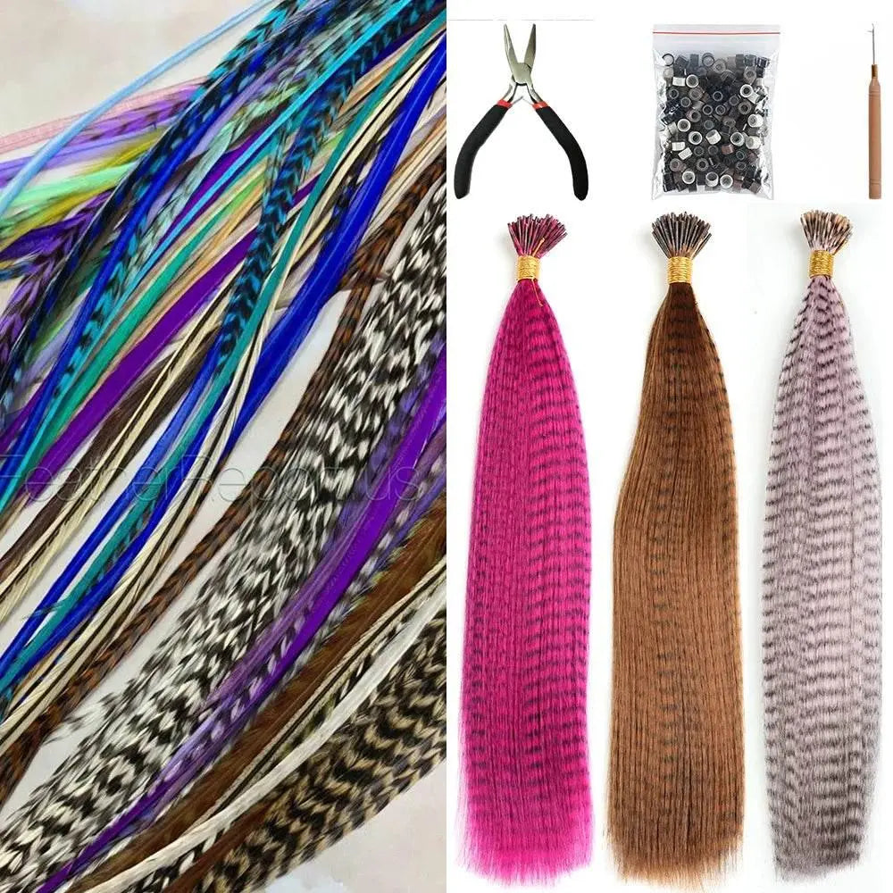 AZQUEEN Rainbow Feather Hair Extension