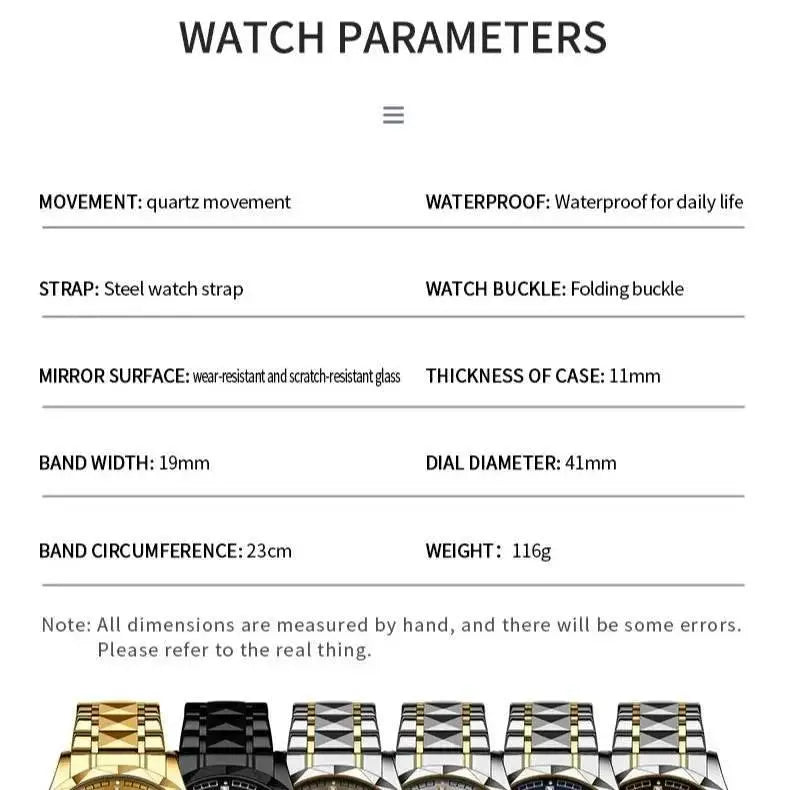 Golden Stainless Steel Couple Watches