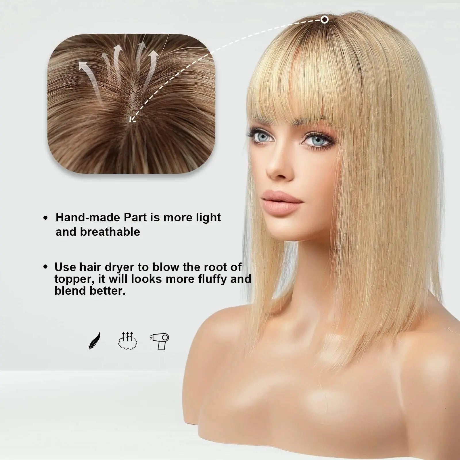 Blonde Ombre Silk Hair Topper