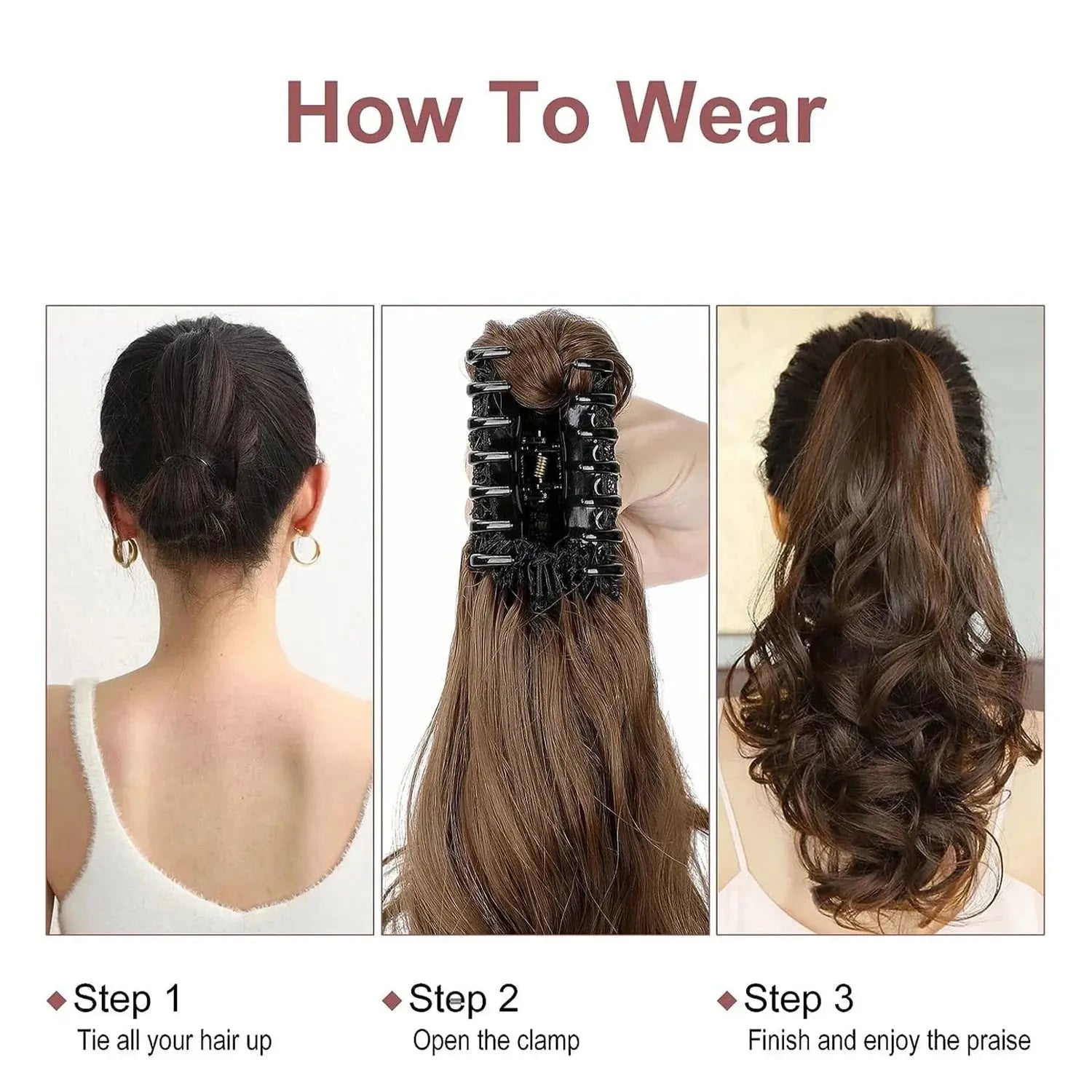 Claw Clip Wavy Ponytail