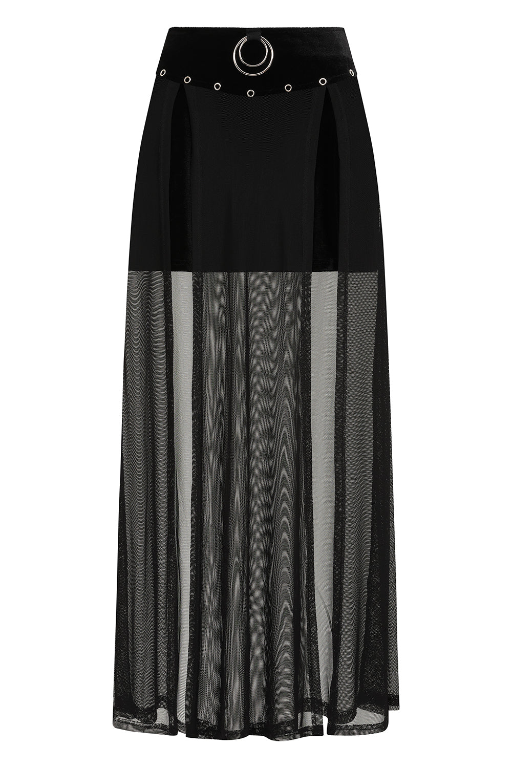 Banned Apparel Obsidian Sheer Mesh Split Skirt in Black - Size UK 8 Left Only!