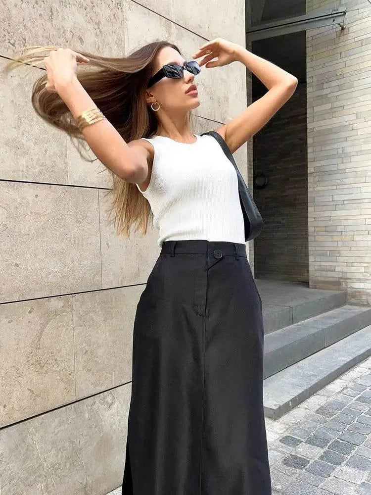 Black Loose Long Skirts