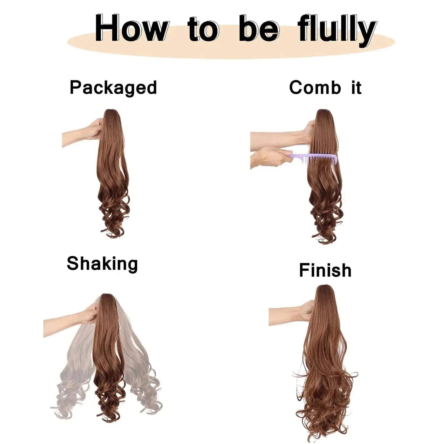 Claw Clip Wavy Ponytail