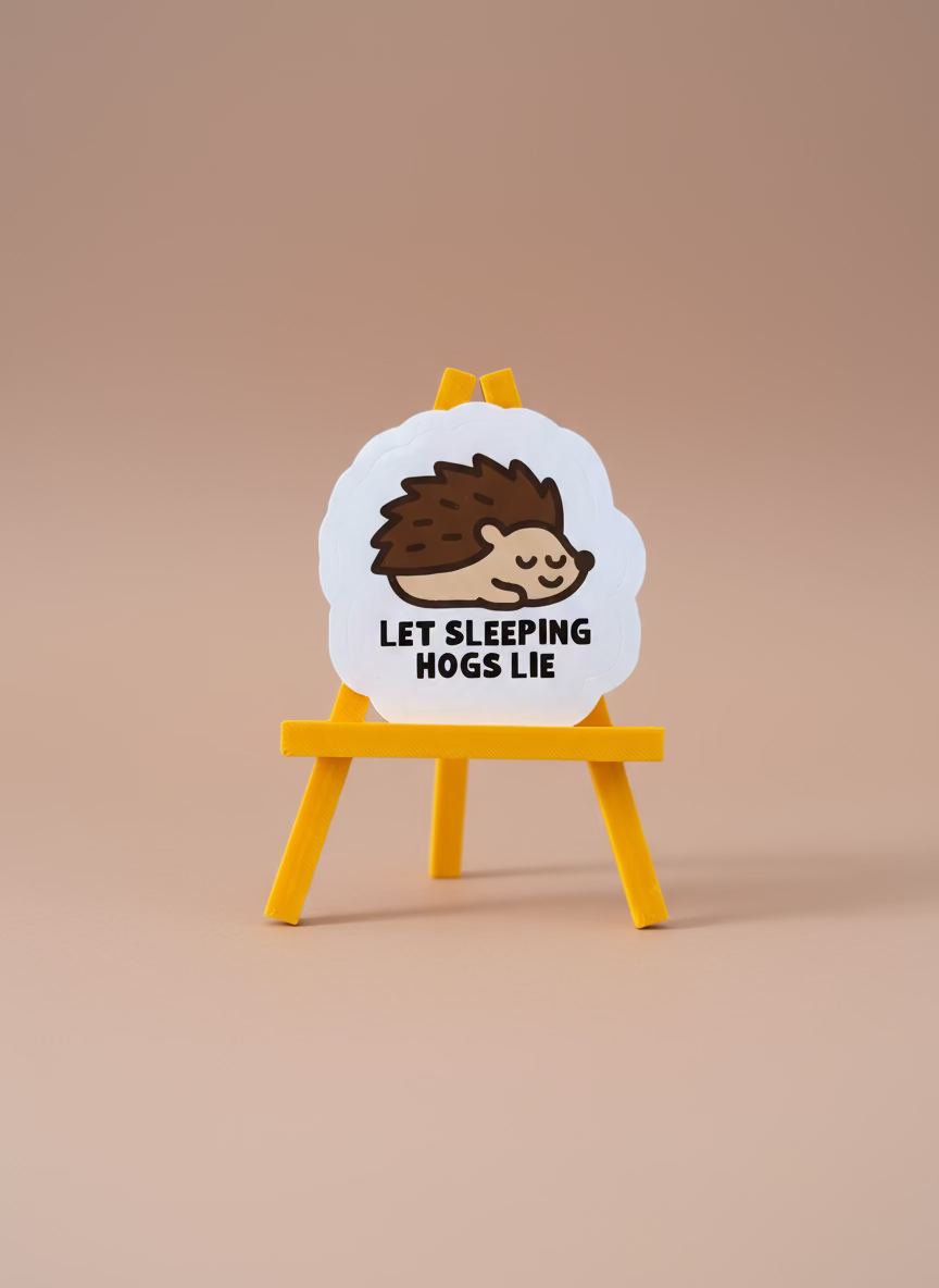 Sleepy Hedgehog Sticker | Cute Animal Vinyl Sticker