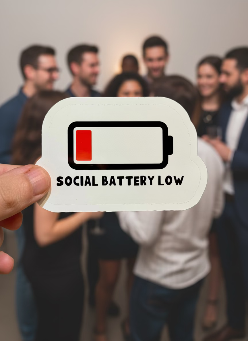 Social Battery Sticker | Introvert Neurodivergent Vinyl Sticker
