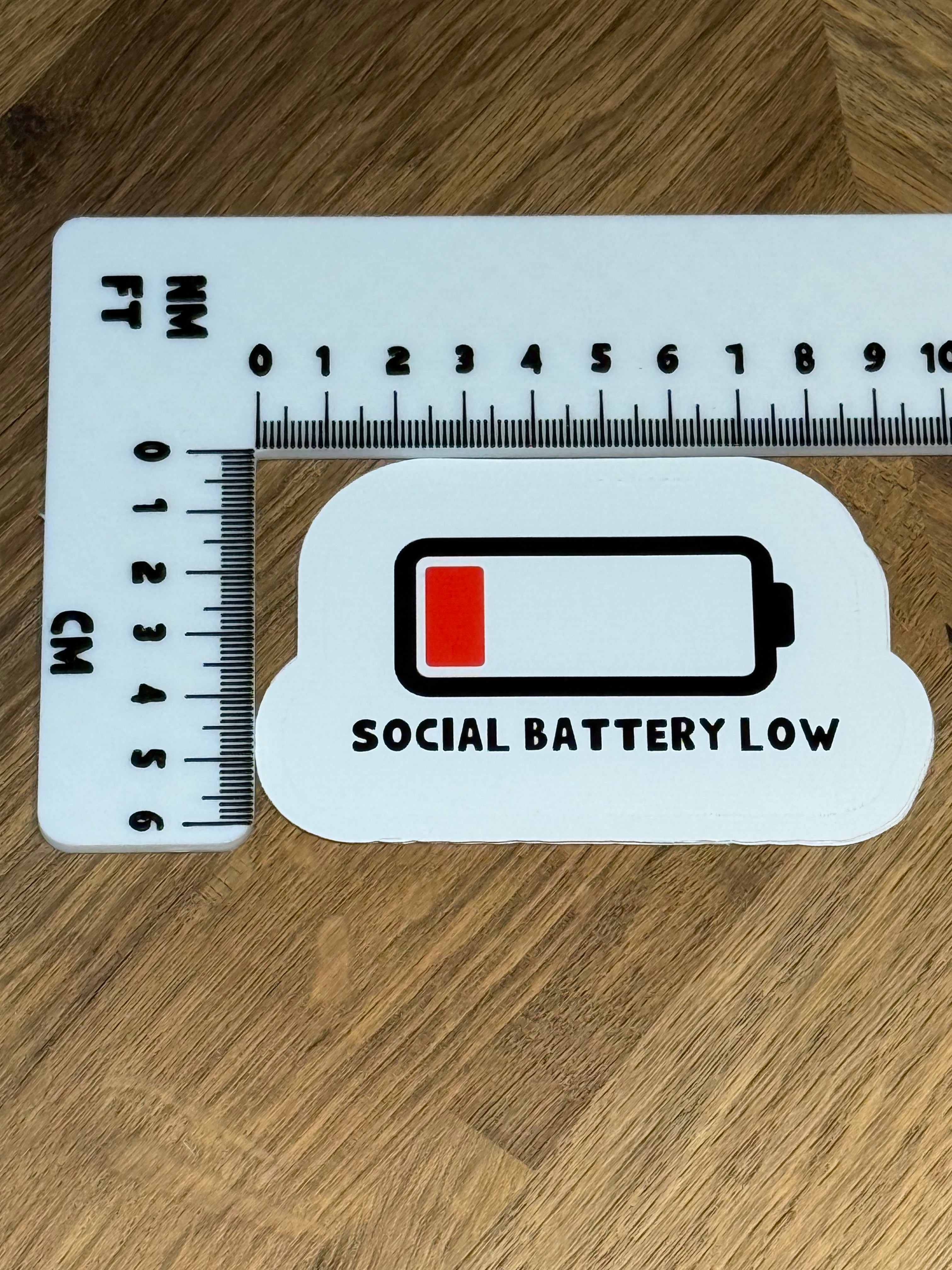 Social Battery Sticker | Introvert Neurodivergent Vinyl Sticker