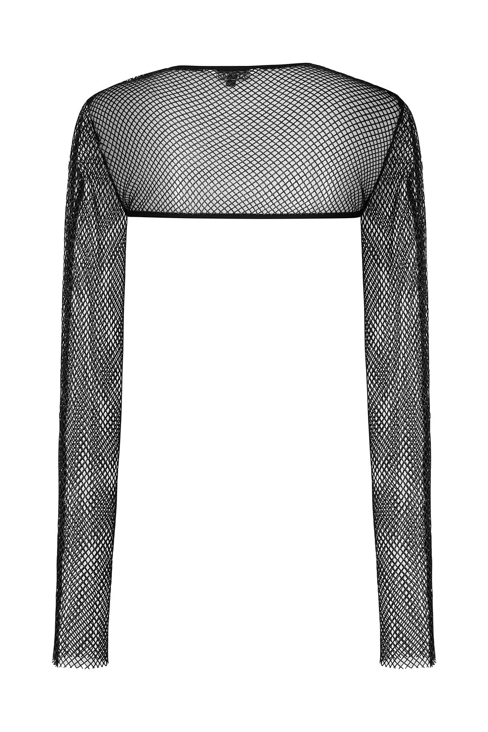 Banned Apparel Venus Metallic Fishnet Bolero Top in Blue Black