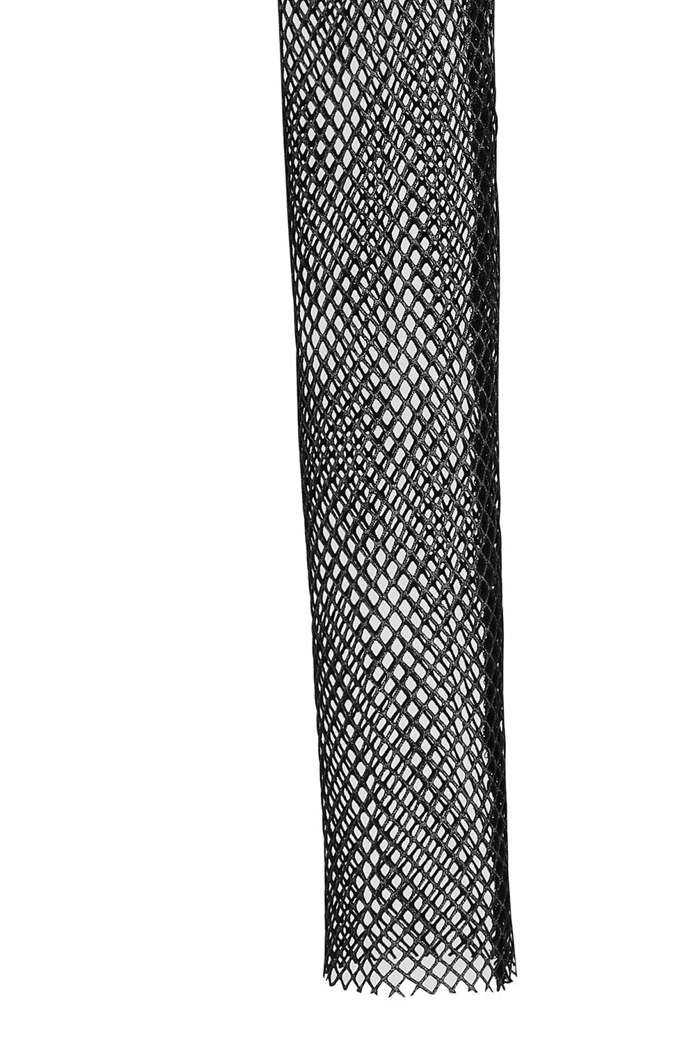 Banned Apparel Venus Metallic Fishnet Bolero Top in Blue Black