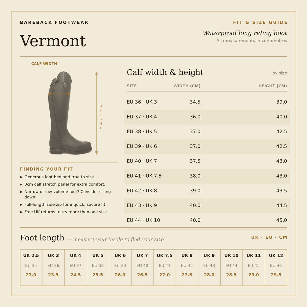 Vermont Storm Waterproof Long Riding Boots - Black
