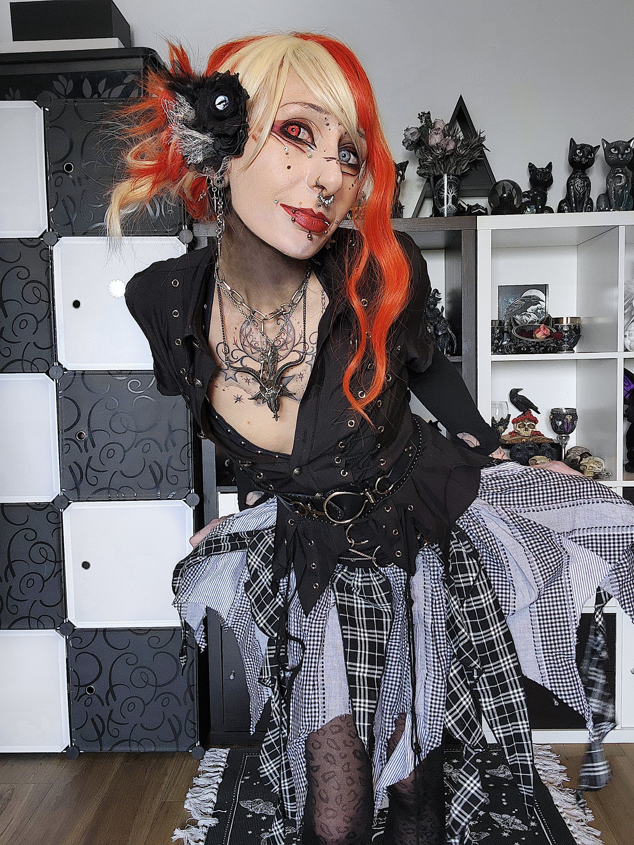 Dark in Love Morrigan Punk Patchwork Skirt
