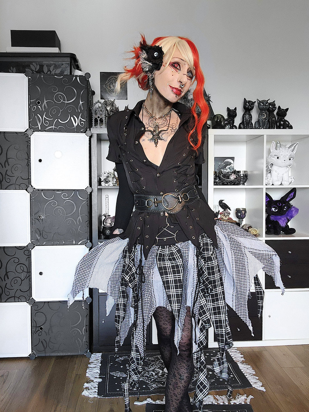 Dark in Love Morrigan Punk Patchwork Skirt