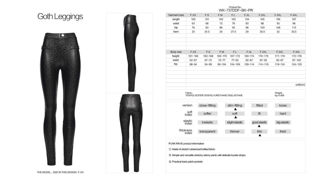 Punk Rave Ravenna Leggings - Black Prism Finish