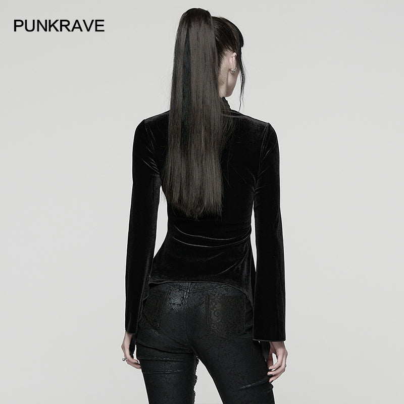 Punk Rave Belladonna Demon’s Hand Velvet T-Shirt in Red