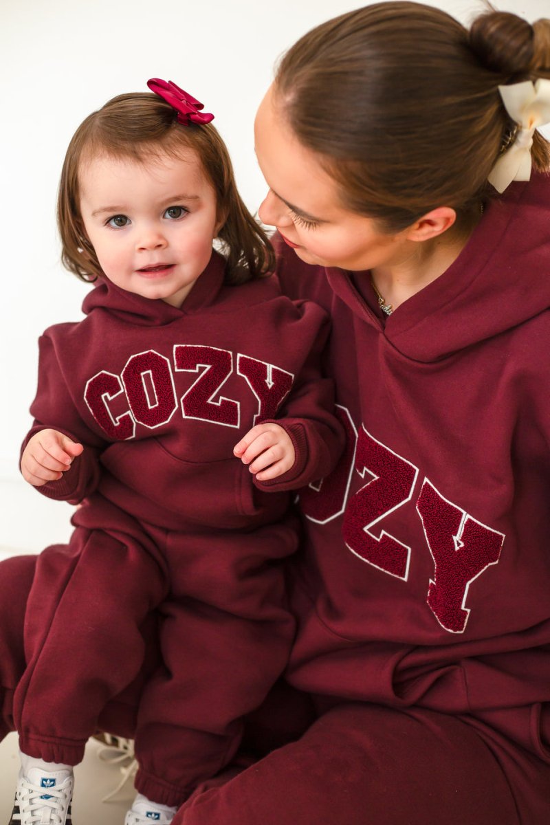 COZY Mini Tracksuit Burghundy Set