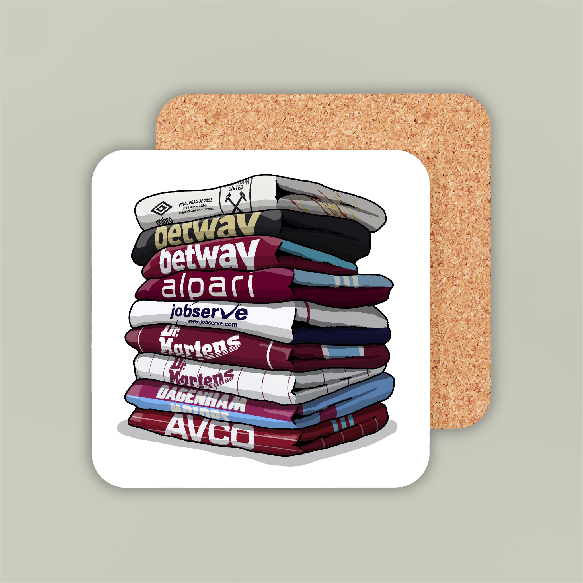 West Ham United Shirt Stack Coaster
