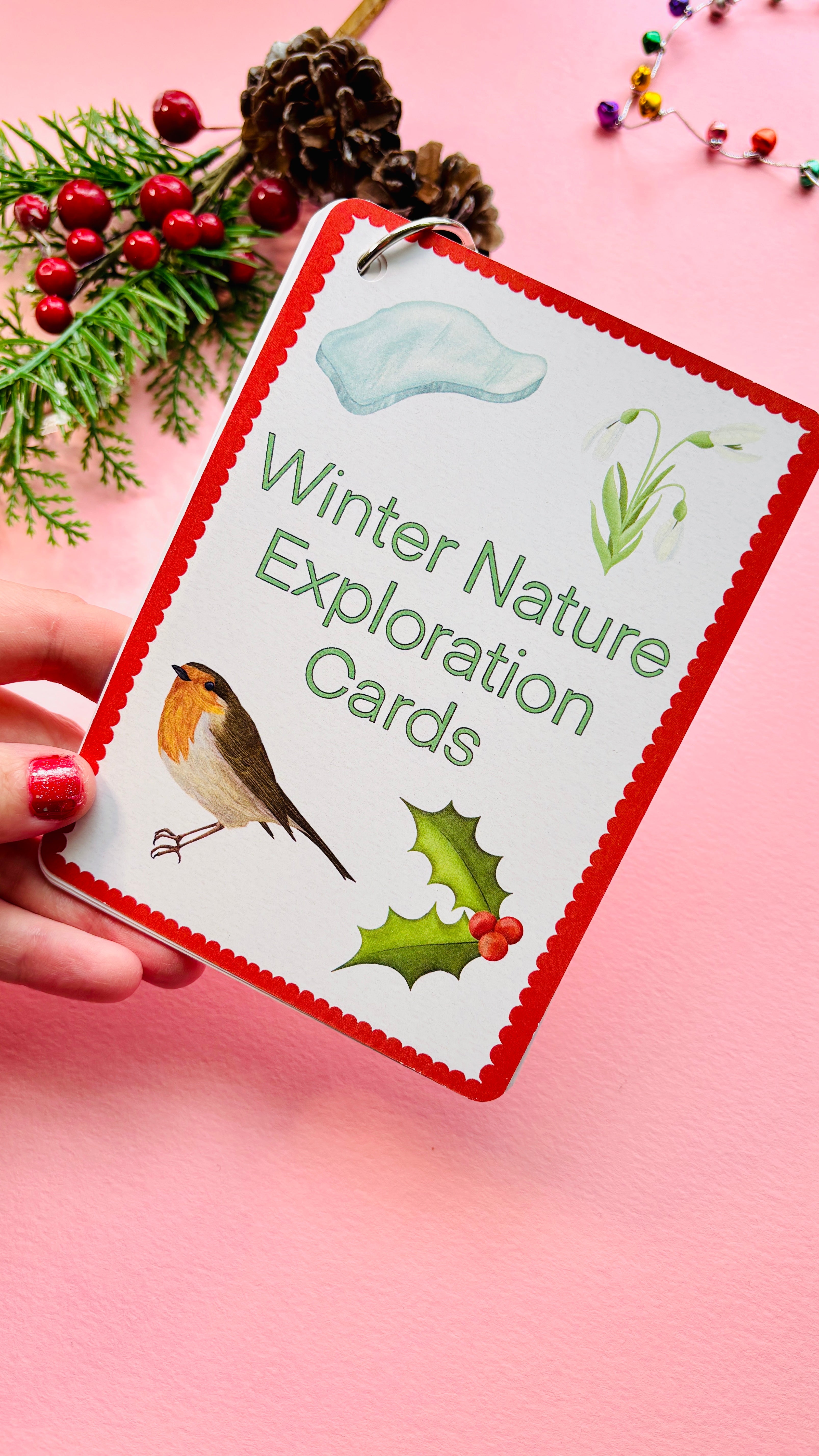 Winter Nature Scavenger Hunt Cards for Kids | Eco-Friendly Outdoor Christmas Gift
