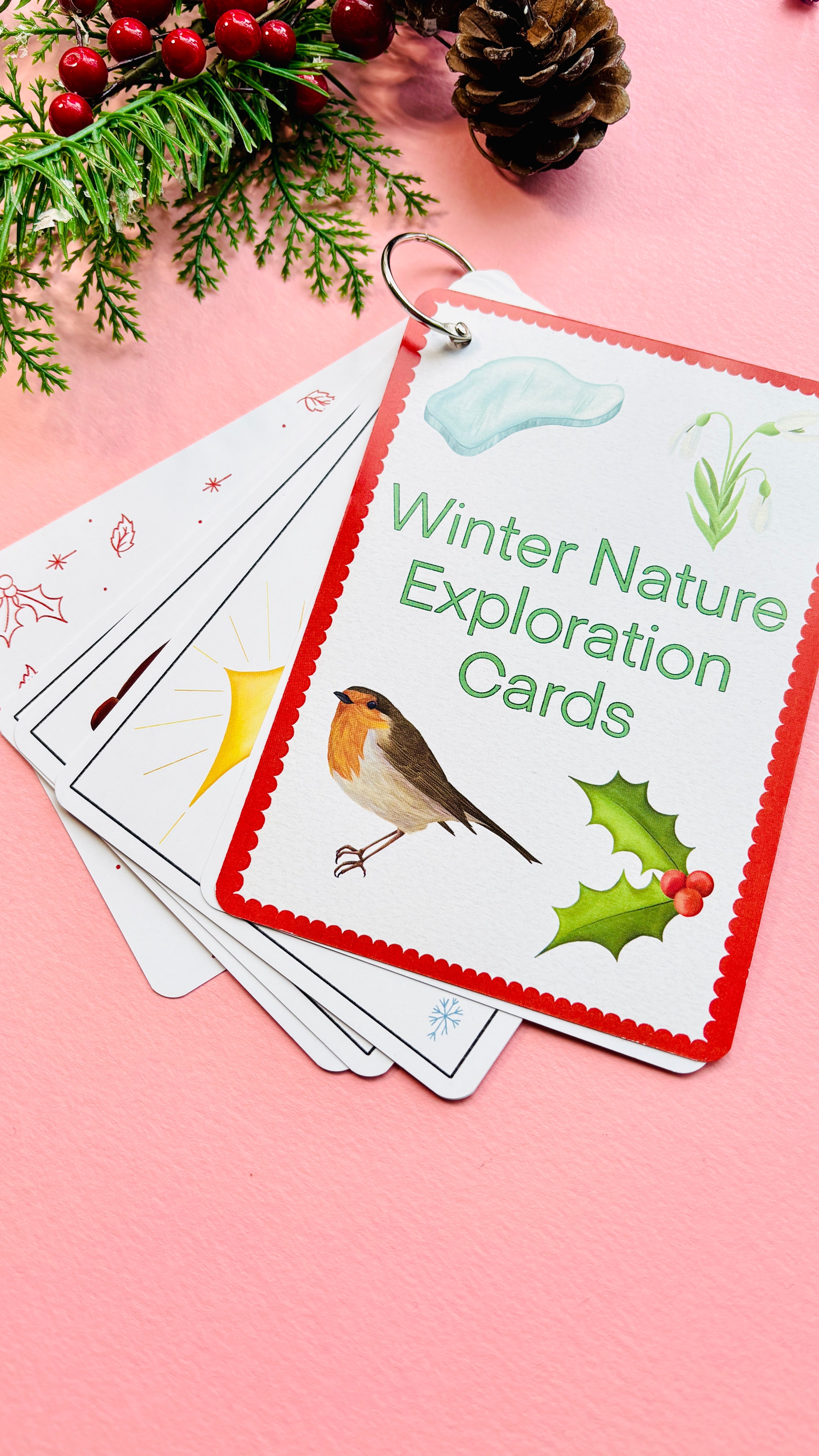 Winter Nature Scavenger Hunt Cards for Kids | Eco-Friendly Outdoor Christmas Gift