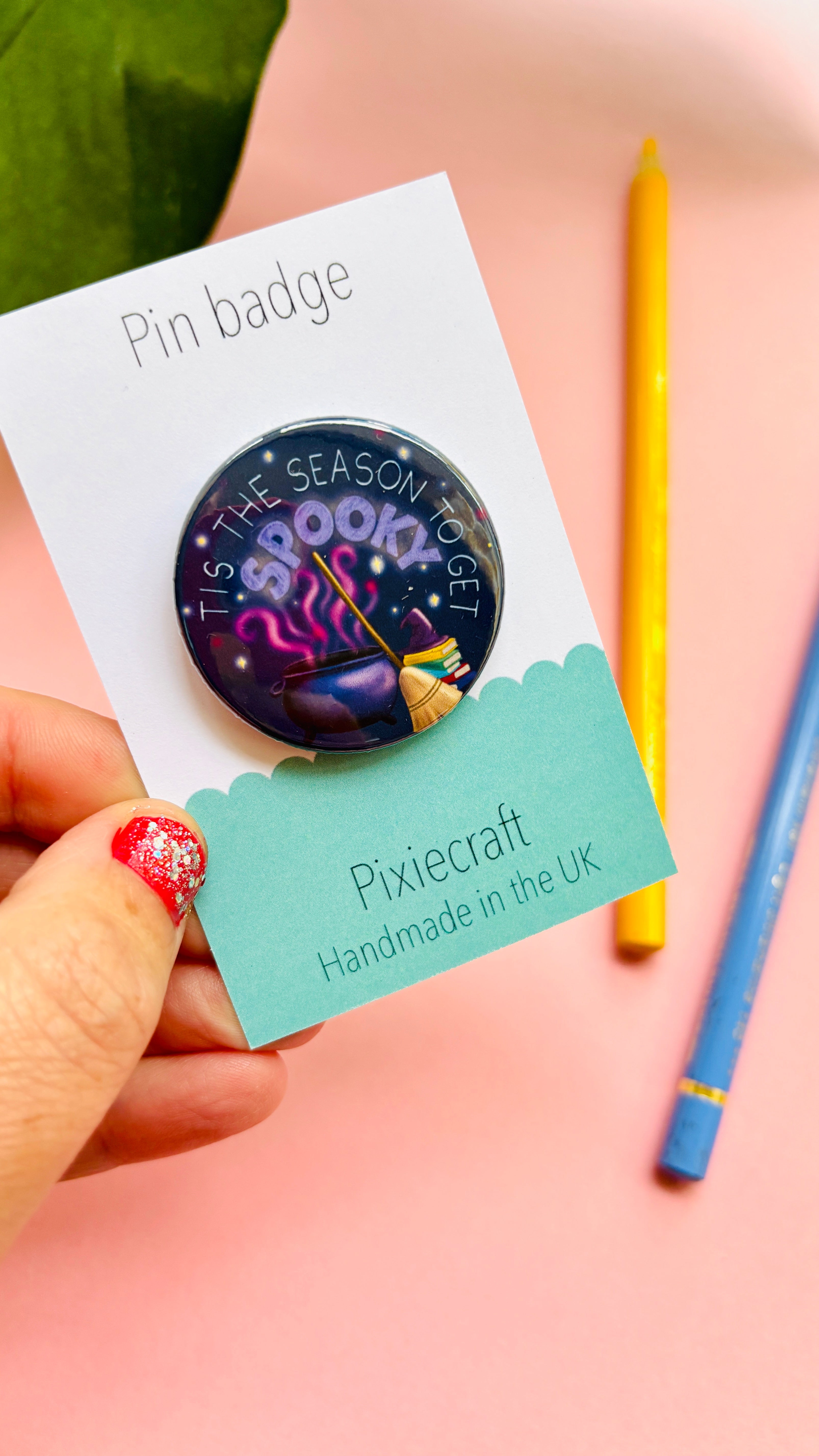 Spooky Season – Cute Halloween Badge or Magnet (38mm)