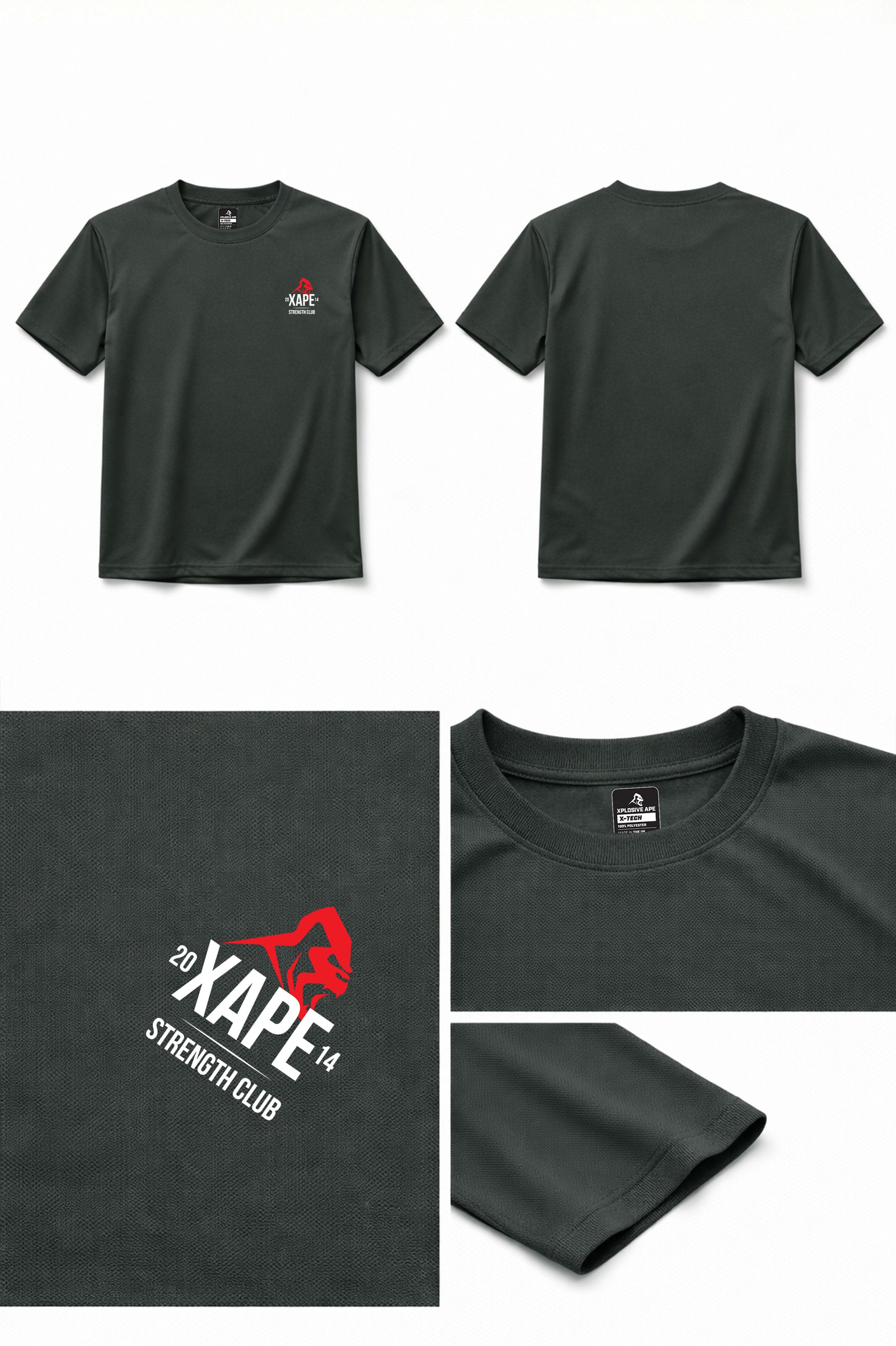 XAPE Classic Strength X Tech Tee - Forest Green