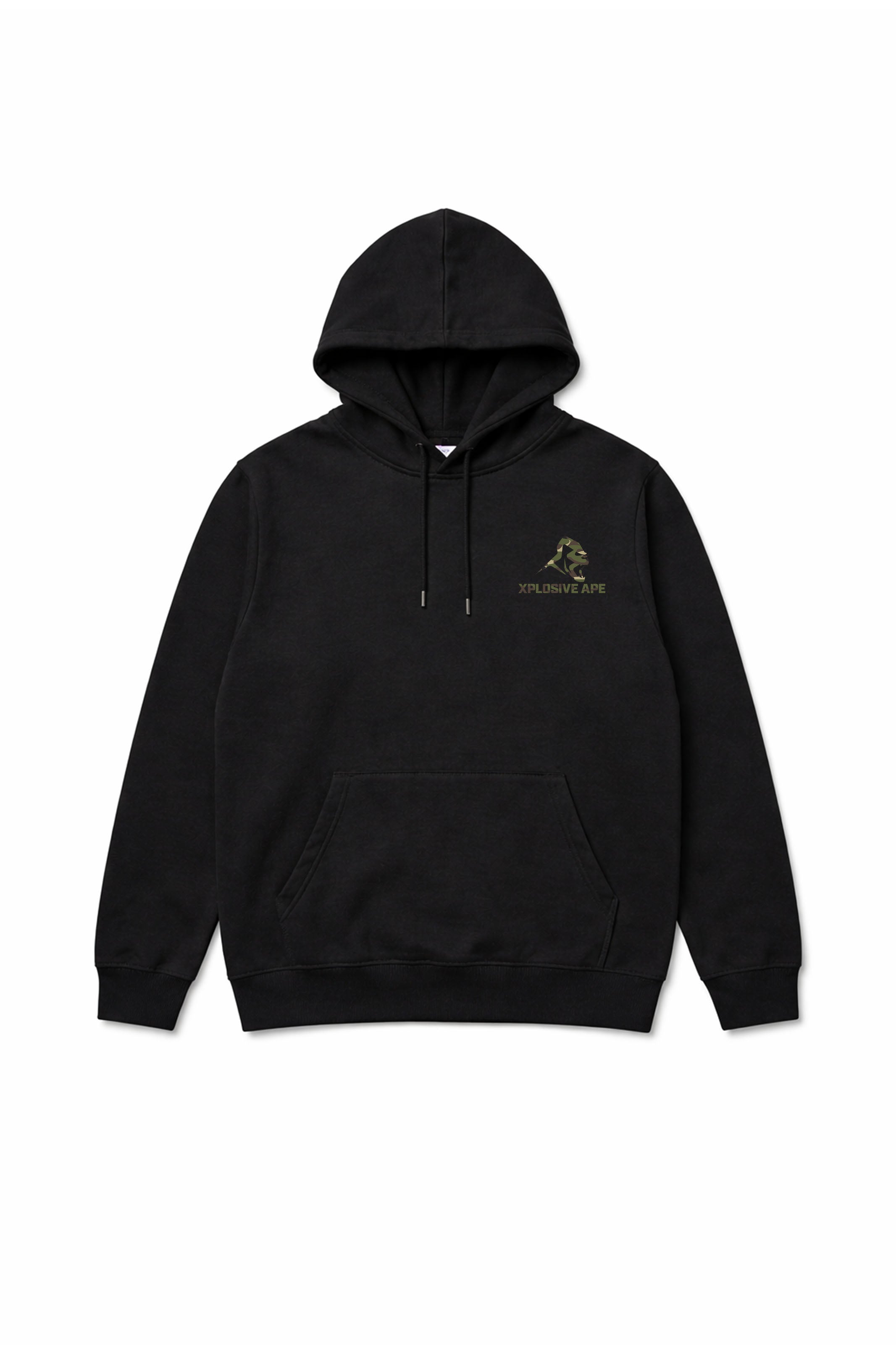 XAPE Essential Camo String Hoodie - Black