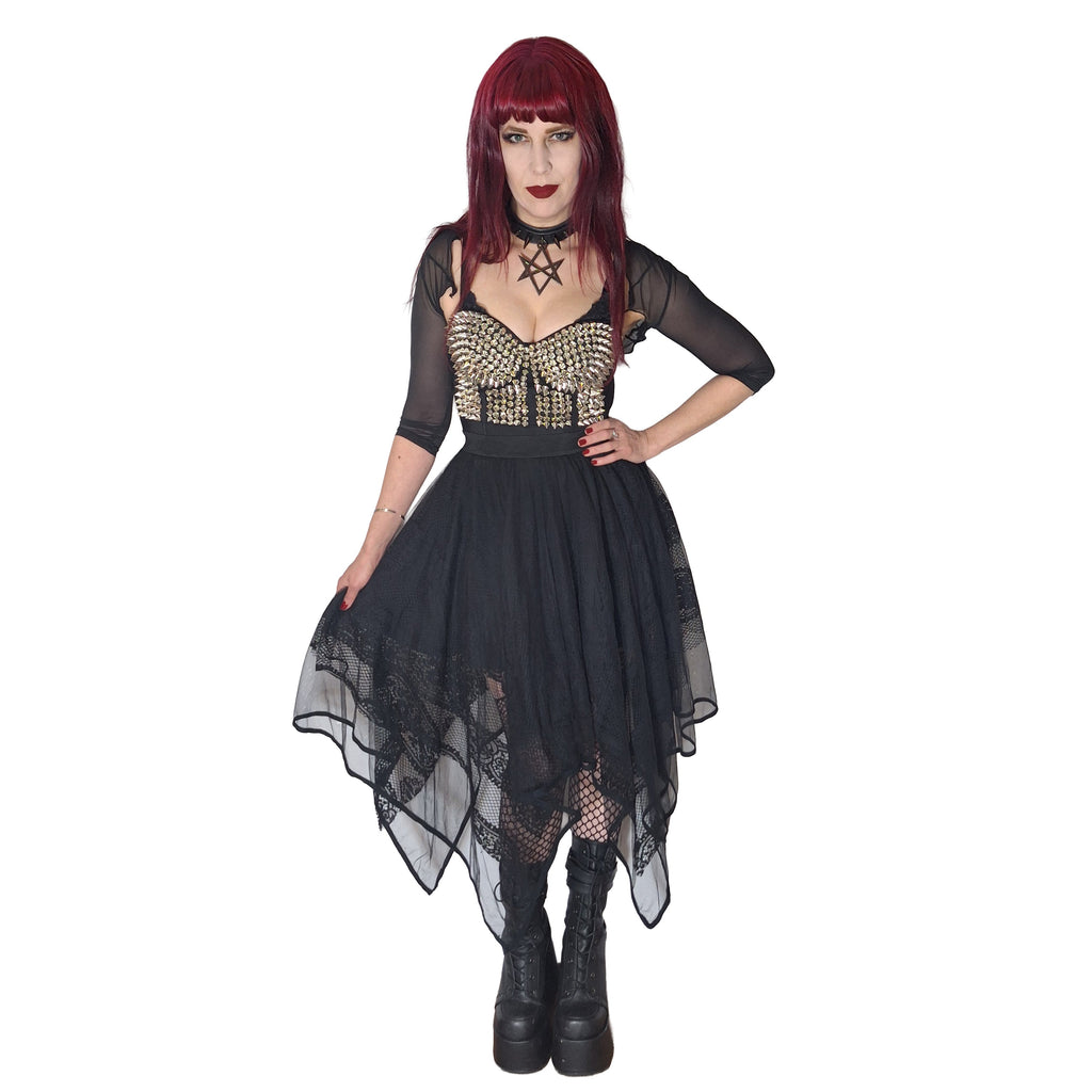 Punk Rave Caitlyn Mesh and Lace Layers Handkerchief Skirt