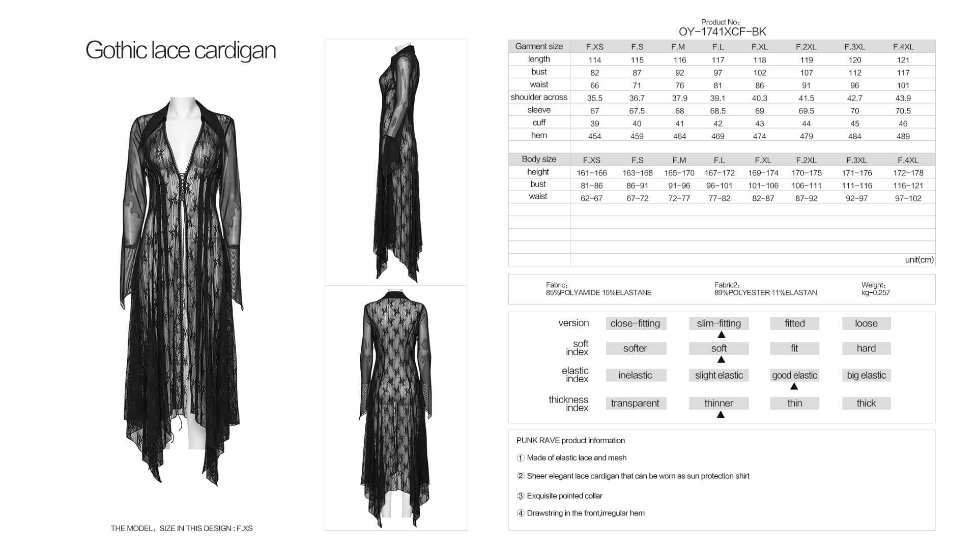 Punk Rave Tau Lace Cardigan