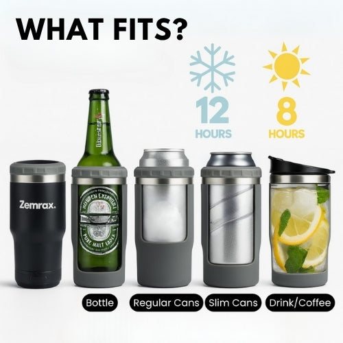 Zemrax 4-in-1 Drink Tumbler with Bluetooth Speaker