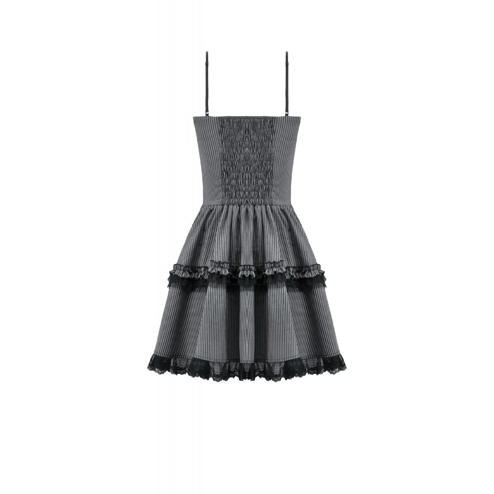 Dark in Love Striped Gothic Mini Dress