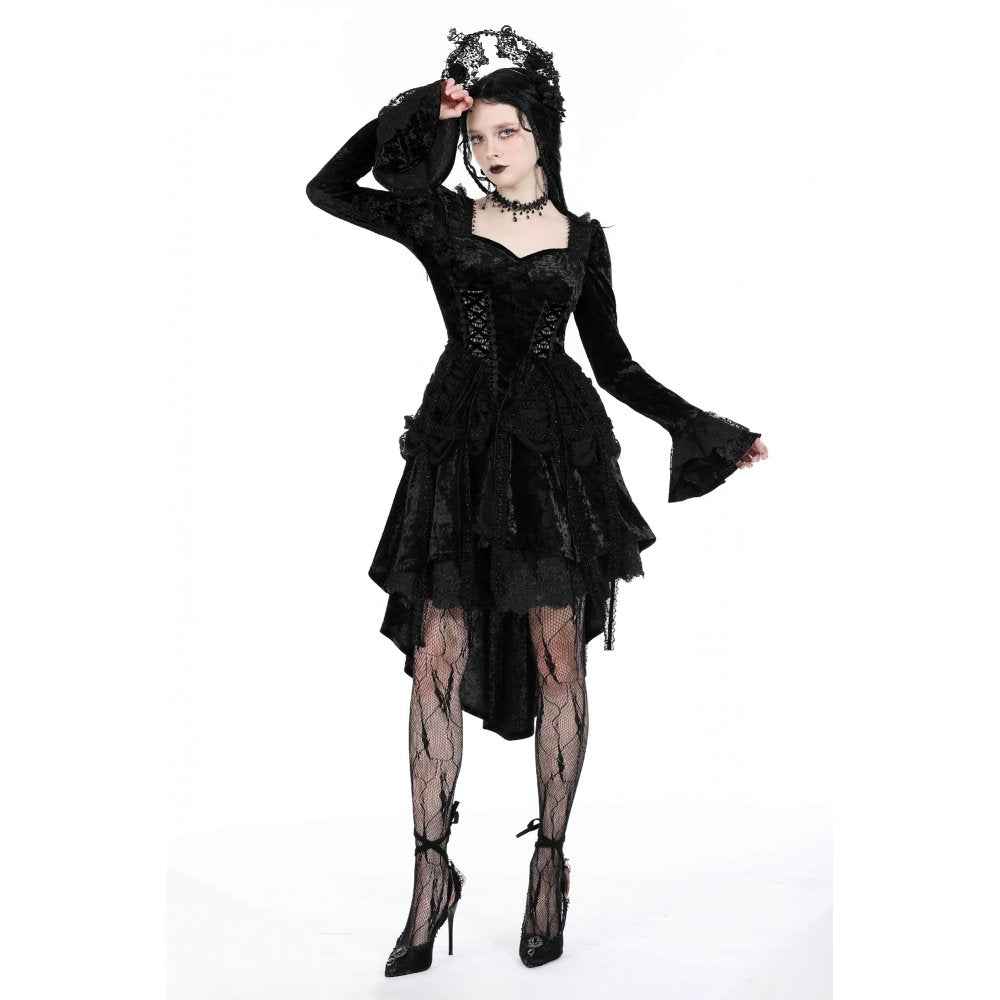 Dark in Love Seraphina Velvet Lace Goth Dress