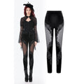 Dark in Love Gothic Velvet Mesh Patchwork Leggings