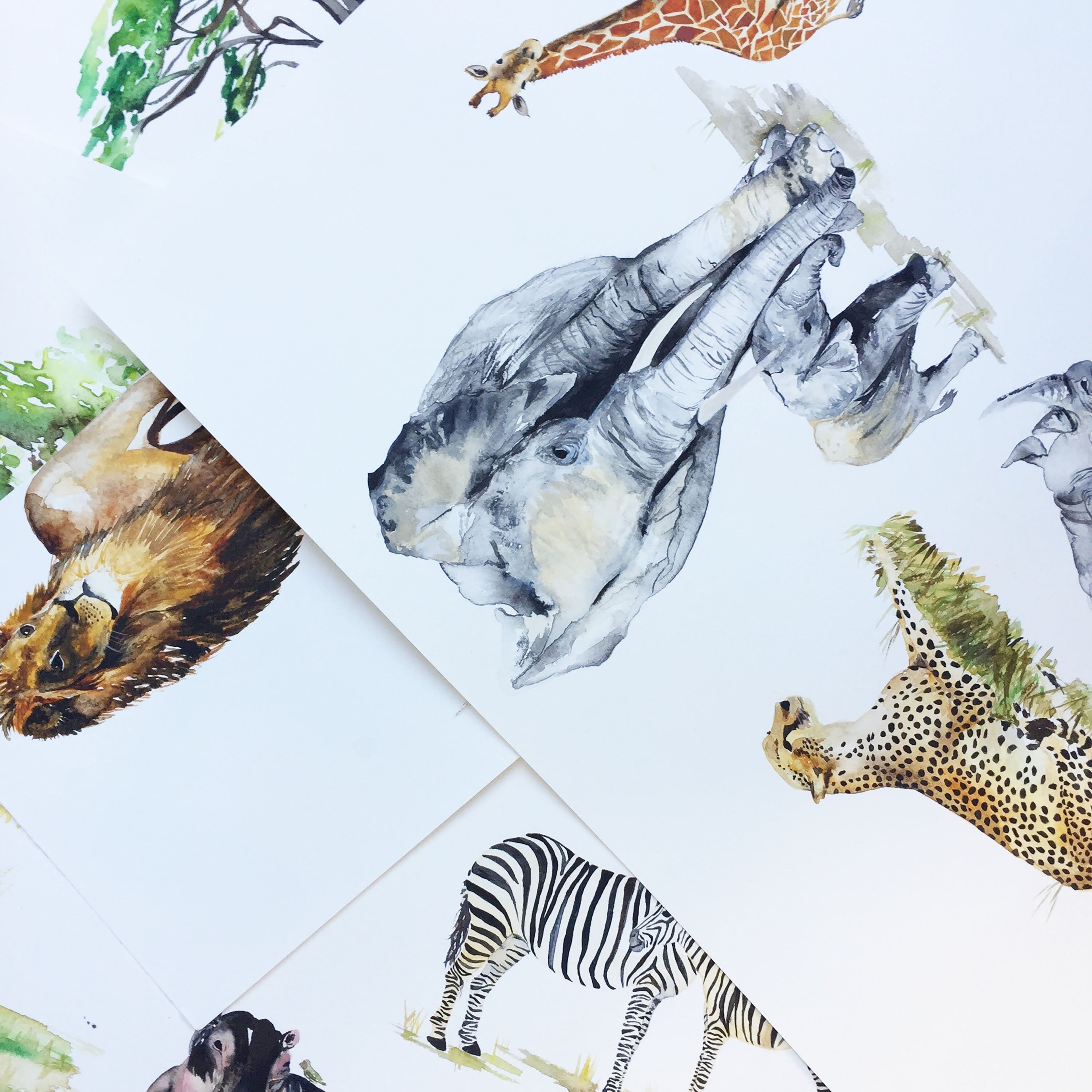 Personalised Safari Animals Nursery Name Print