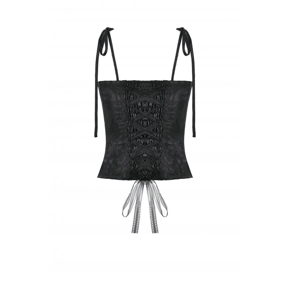 Dark in Love Selene Ruffled Floral Jacquard Corset Top - Size UK 16 Left Only!