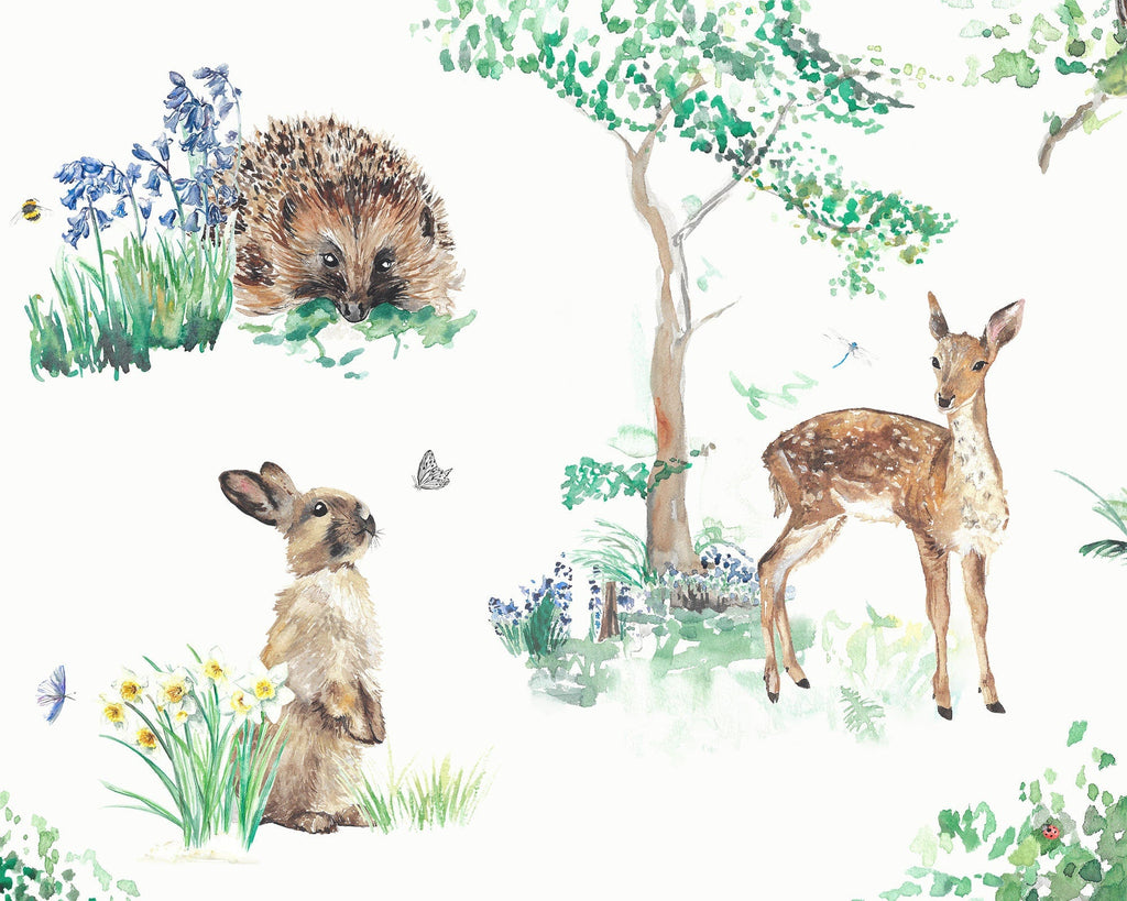 Woodland & Forest Animals - Children's Cotton Curtain Fabric