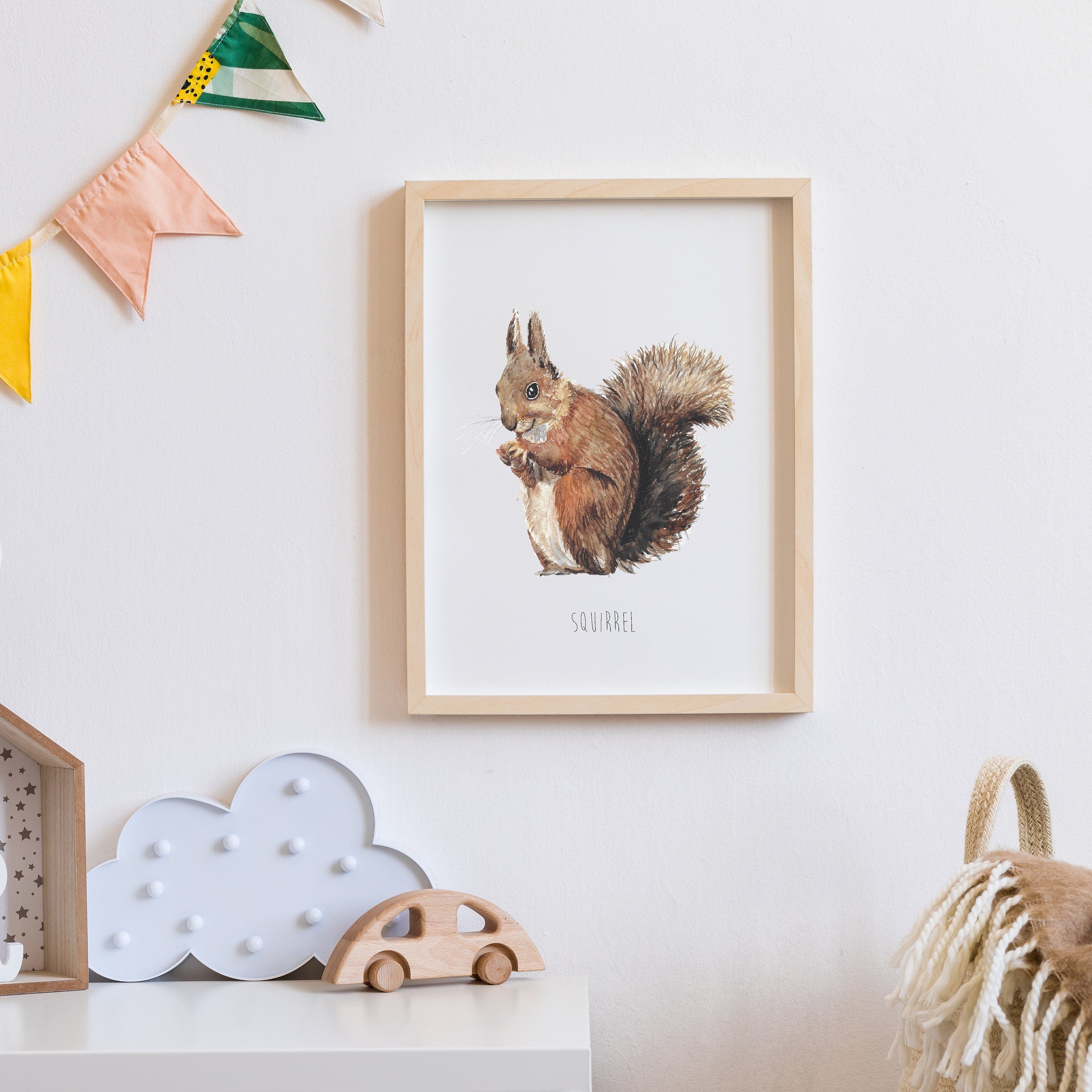 Painted Squirrel Watercolour Art Print