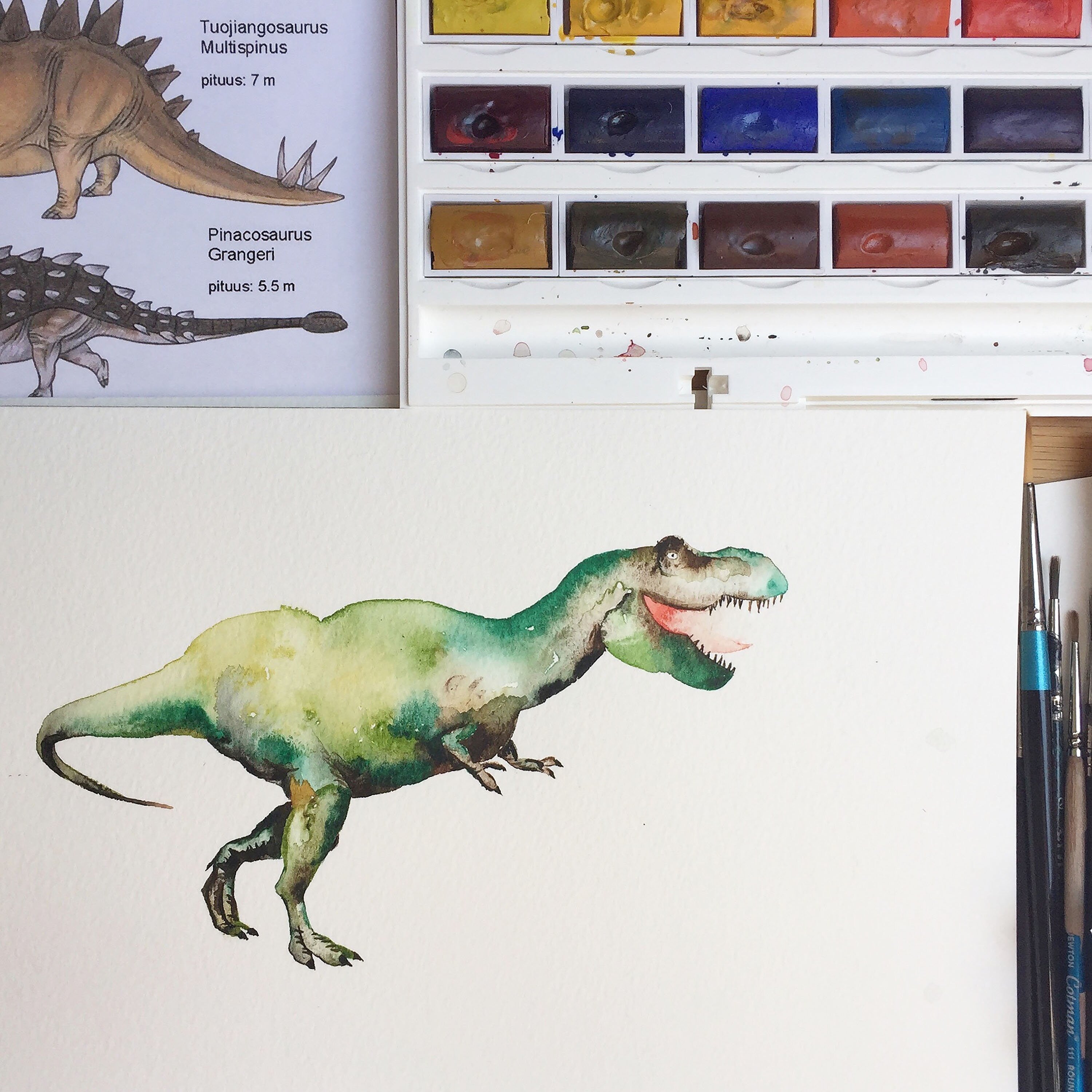 Dinosaurs Hand-Painted Personalised Name Print