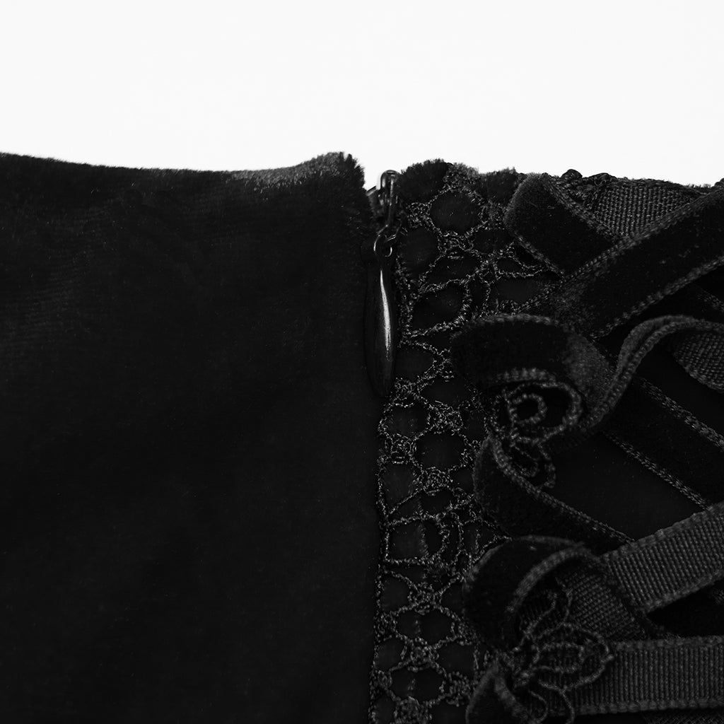 Punk Rave - Belladonna Goth Rose Fishtail Skirt - Size UK 16 Left Only!