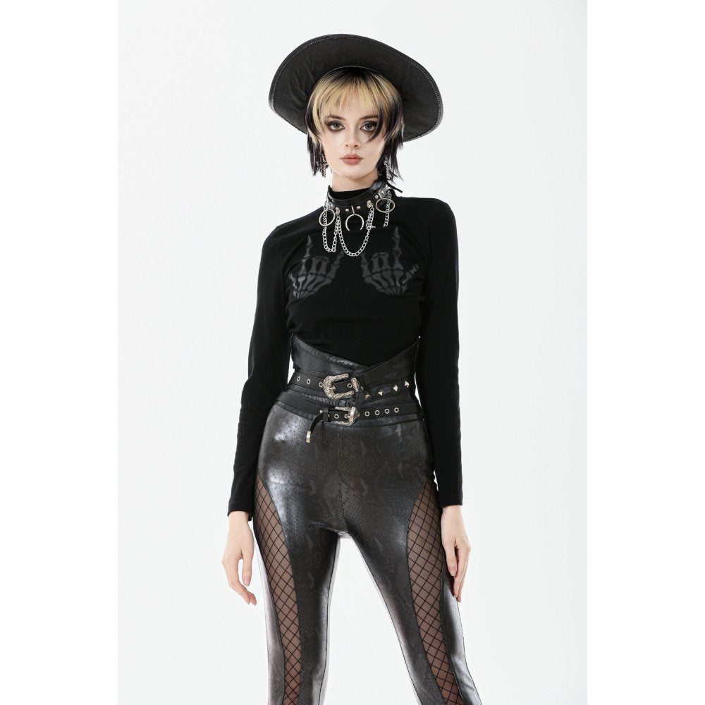 Dark in Love Lilith Skeleton Hands Long Sleeve Top