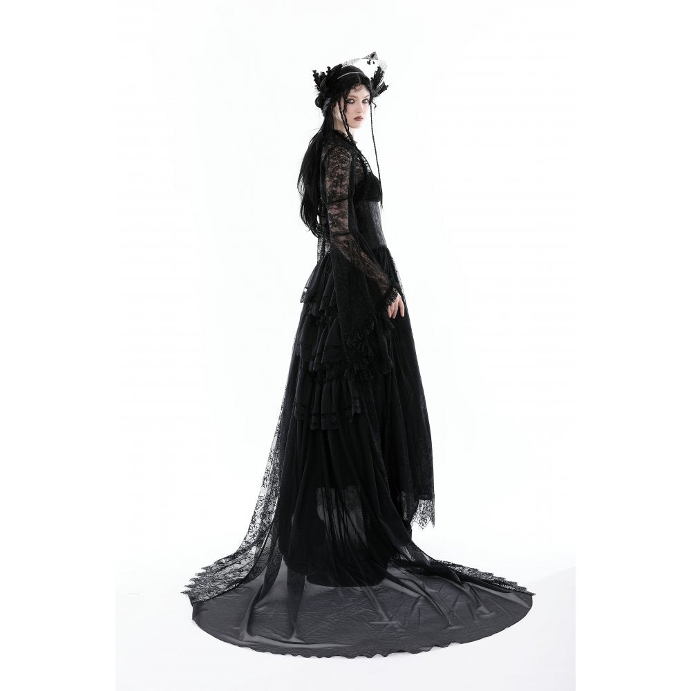 Dark in Love Belladonna Lace Bell Sleeve Goth Shrug