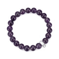 Amethyst Gemstone Charm Stretch Bracelet