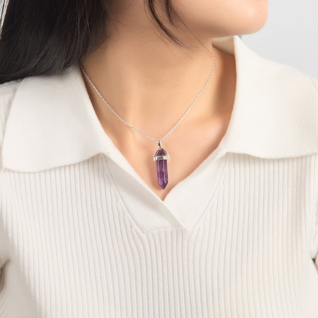 Amethyst Genuine Gemstone Necklace