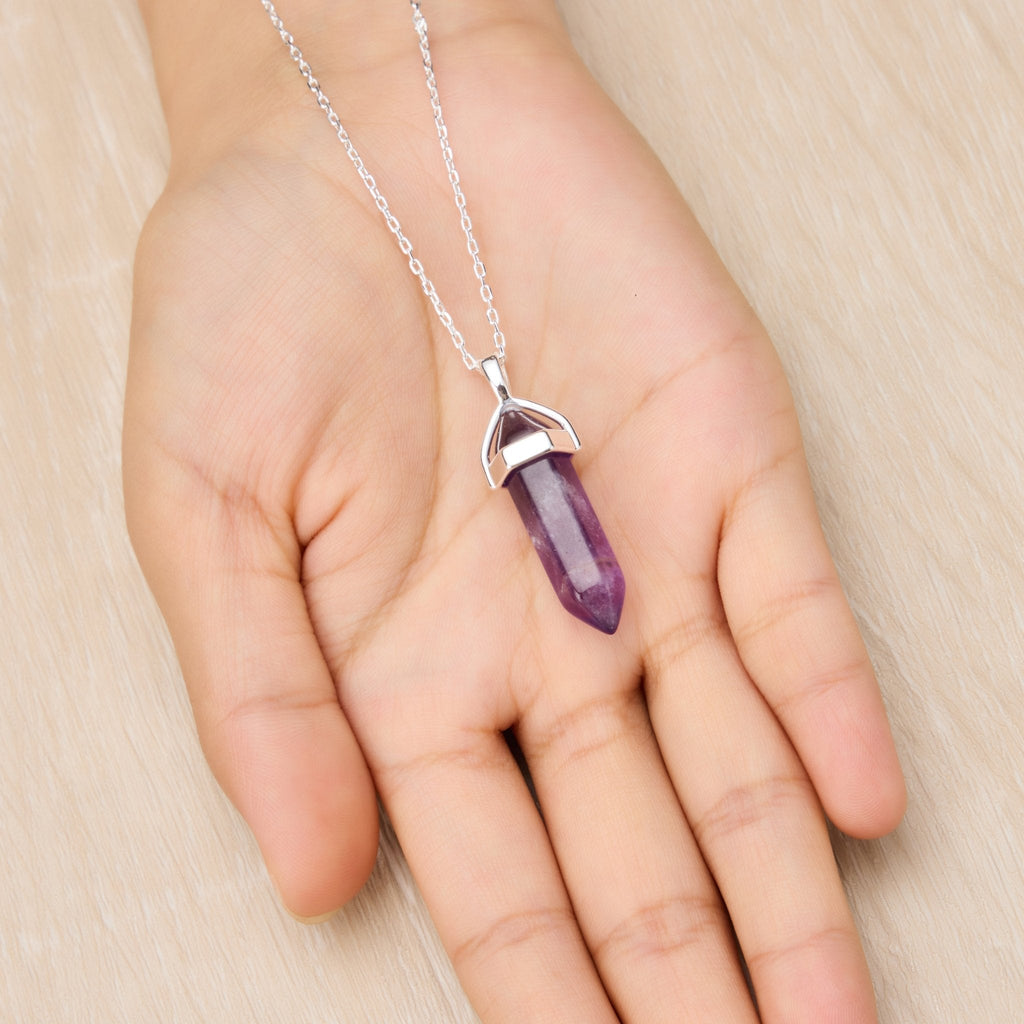 Amethyst Genuine Gemstone Necklace